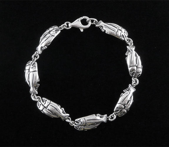 Jeff Mckenzie - Sterling Silver Coho Crossover Bracelet
